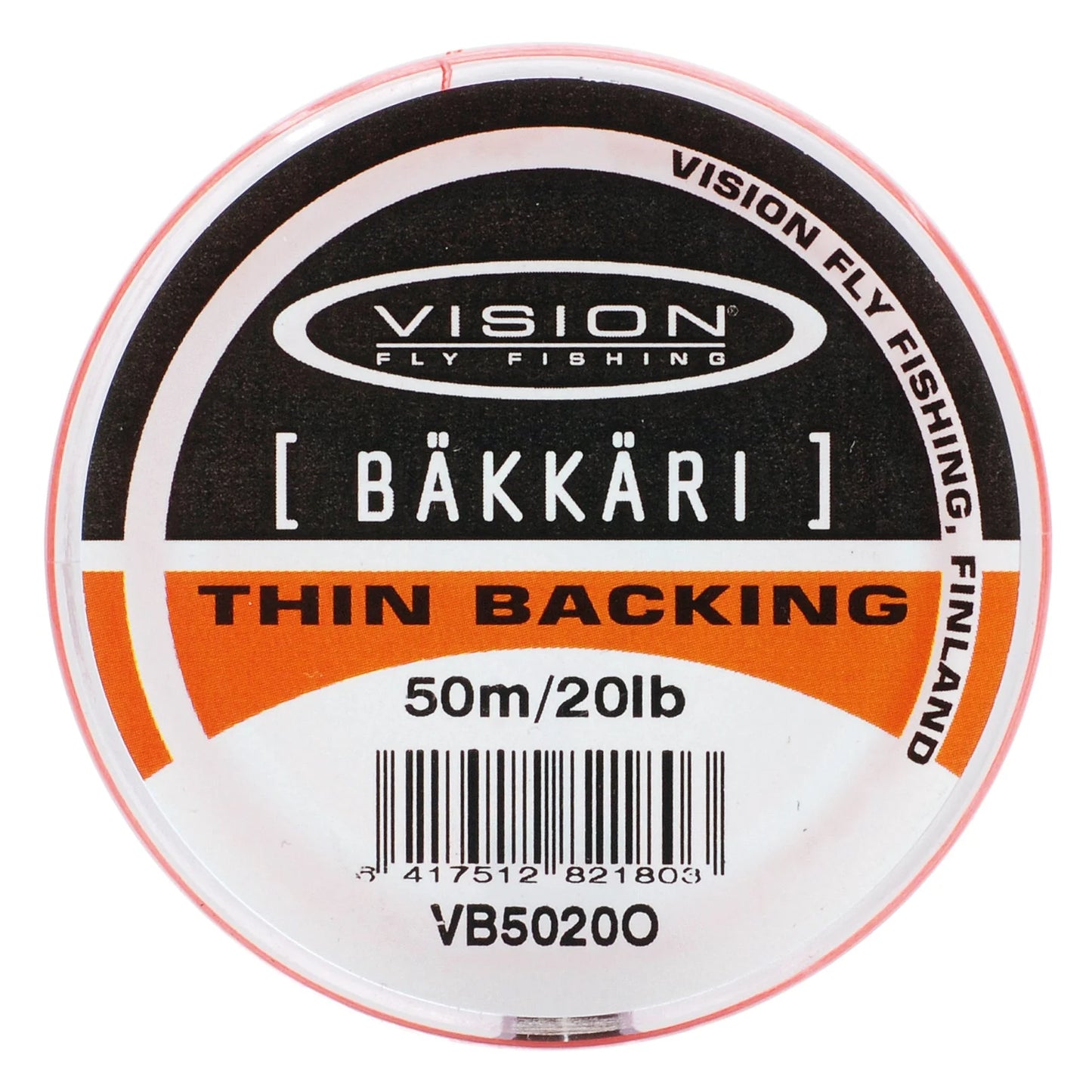 Vision Bäkkäri Backing - Thin Backing 50m/20Ib Vit